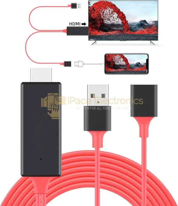 Usb Iphone Lightning Type-C Micro To Hdmi Cable Connect Tv Monitor Or Projector Accessories