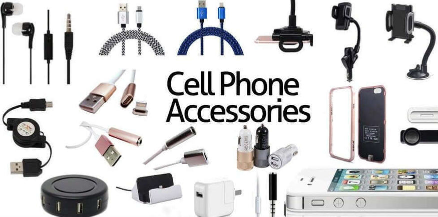 Diverse collection of cell phone accessories including chargers, cables, and cases for enhanced mobile experience