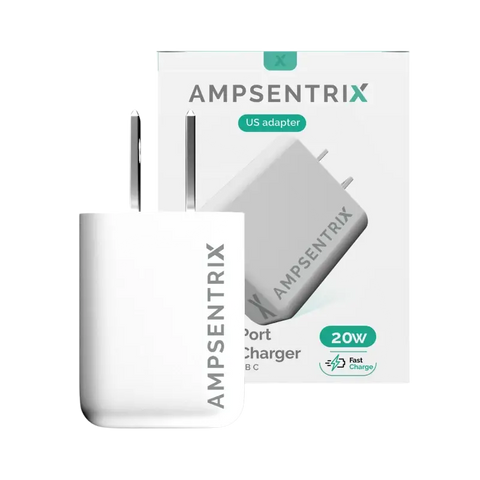 2 Plug - 20W USB Type C And USB Type A Wall Power Adapter (AmpSentrix)