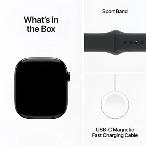 (OpenBox) Apple Watch Series 10 - 46mm - GPS - Jet Black Aluminium Case with Black Sport Band - M/L Watch Series 10