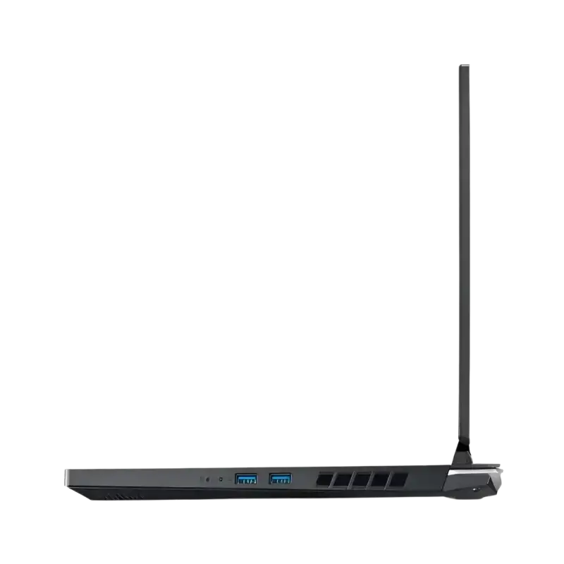 Side view of Acer 15.6 inch gaming laptop with USB ports and sleek design for gamers