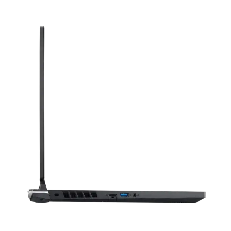 Side view of Acer 15.6 inch gaming laptop showcasing sleek design and ports