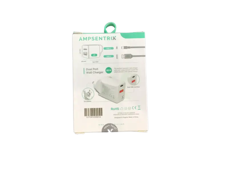Ampsentrix Dual Port Wall Charger - Uk Adapter - Accessories