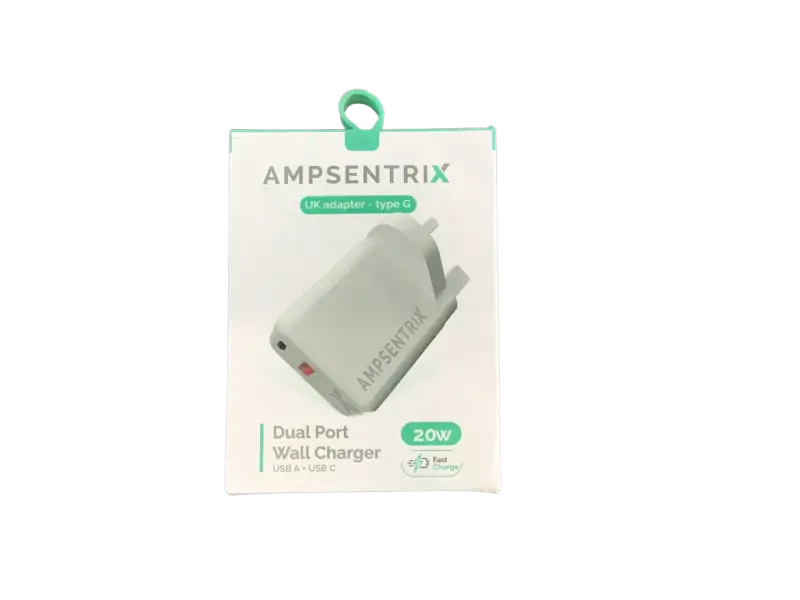 Ampsentrix Dual Port Wall Charger - Uk Adapter - Accessories