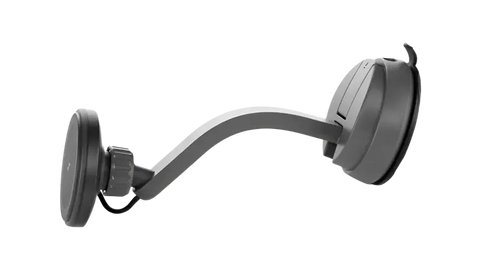 Black adjustable anker magnetic car mount set with curved arm and dual suction cup bases for secure phone attachment