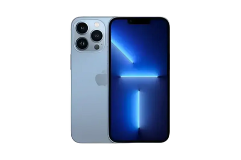 Apple iPhone 13 Pro 256GB unlocked with sleek design and triple camera system in blue color.