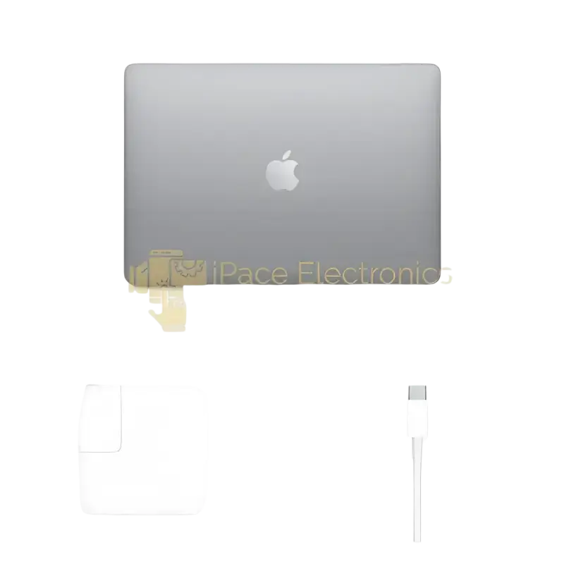 Apple MacBook Air 2020 for sale with charger and USB-C cable in a sleek silver design