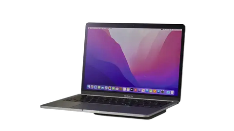 Apple MacBook Pro 13.3 inch M2 for sale on a white box with vibrant display and Apple logo
