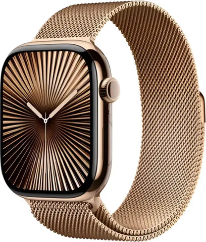 Apple Watch Series 6 44mm Gold Titanium Case Gold Stainless Steel Milanese Loop - Apple
