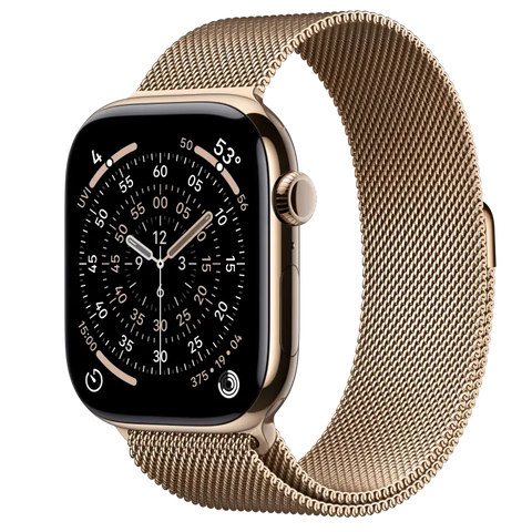 Apple Watch Series 6 44mm Gold Titanium Case Gold Stainless Steel Milanese Loop - Apple