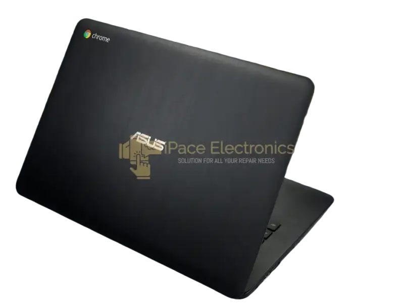 ASUS Chromebook C300M for sale with sleek black design and Chrome logo on cover