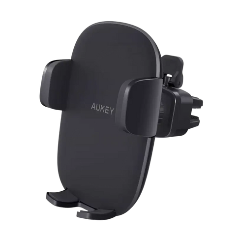 Black aukey car phone mount for air vent c58 with wireless charger and adjustable clamps for secure phone holding