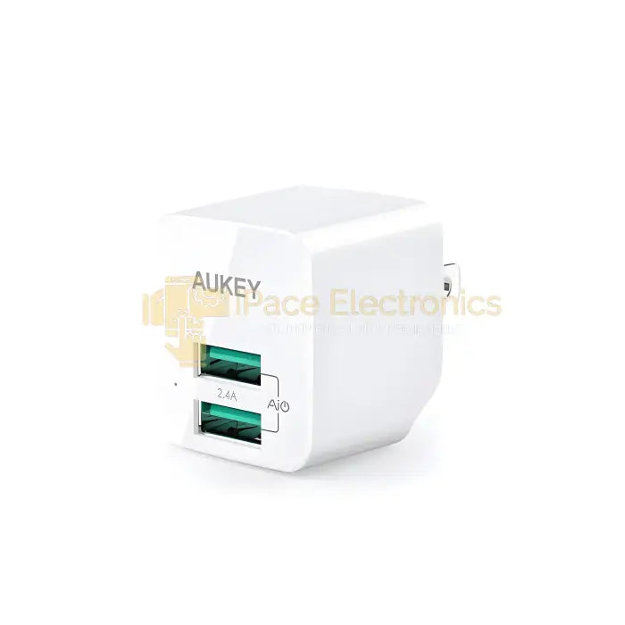 AUKEY PA-U32 12W UNIVERSAL DUAL PORT AIPOWER MINI PORTABLE TRAVEL CHARGER ( ADAPTER | AIPOWER )-WHITE