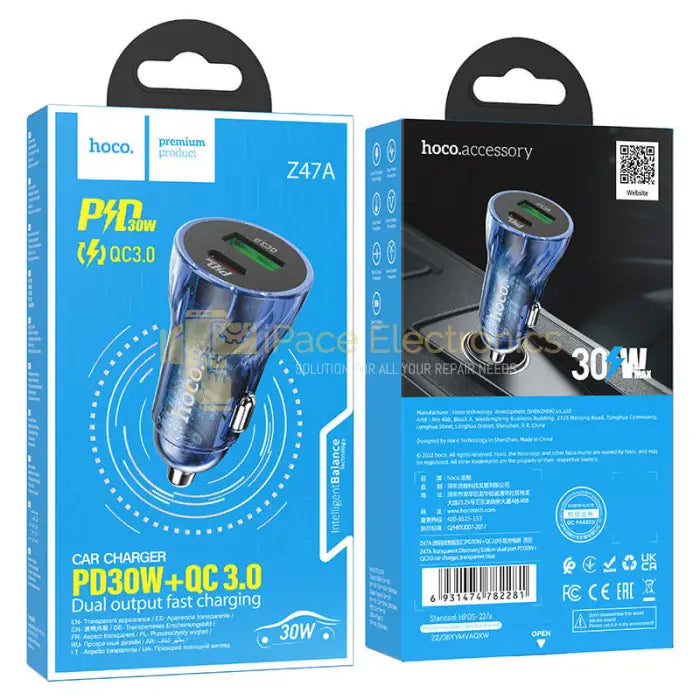 Car Charger “Z47A Transparent Discovery Edition” Pd30W + Qc3.0 Accessories