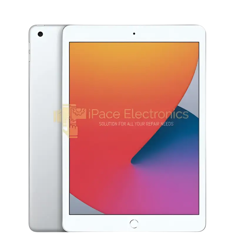 Certified refurbished iPad 8th generation in silver with a vibrant display for versatile use