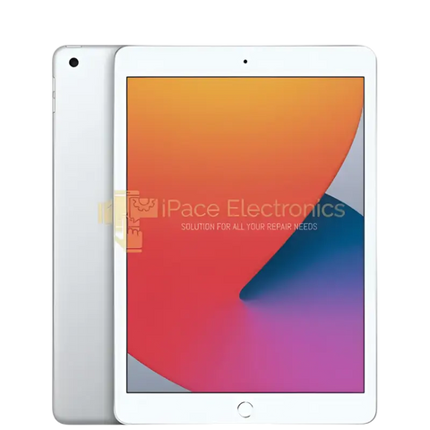 Certified refurbished iPad 8th generation in silver with a vibrant display for versatile use