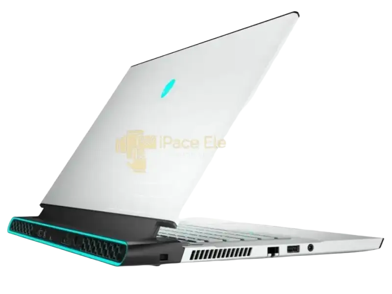 Dell Alienware m15 R3 gaming laptop in white with sleek design and illuminated ports