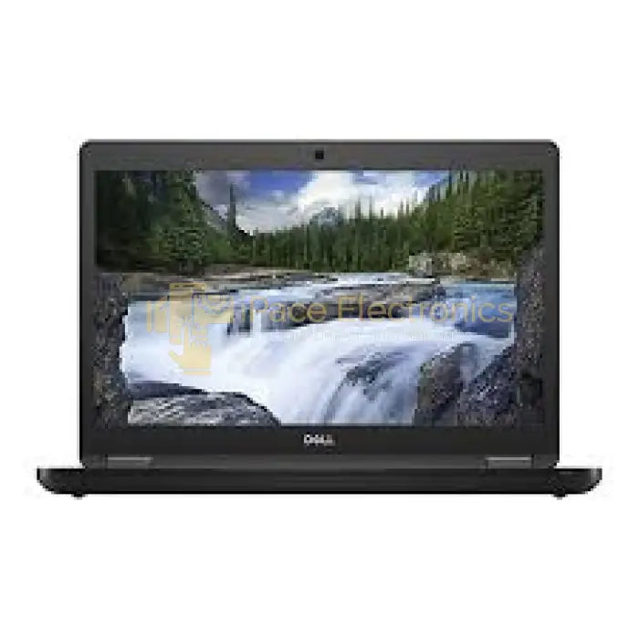 Dell Latitude 5490 business laptop with 14-inch screen displaying a scenic waterfall, powered by Intel i7 and featuring HDMI and Windows 11 Pro.