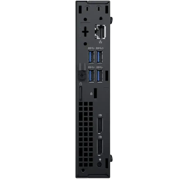 Dell OptiPlex 7060 refurbished desktop showcasing rear ports including USB and display connections