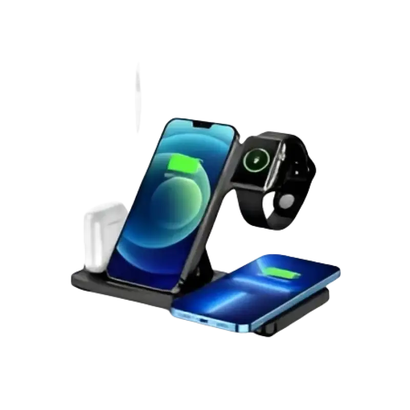 Ezra 5-in-1 Multifunction Wireless Charging Station 15W for Cell Phones Watches Earphones Vertical/Horizontal Stand