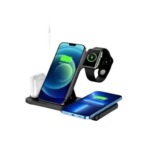 Ezra 5-in-1 Multifunction Wireless Charging Station 15W for Cell Phones Watches Earphones Vertical/Horizontal Stand