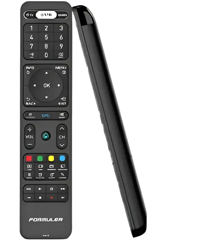 Formuler remote control replacement for smart TV boxes with user-friendly layout and backlit buttons