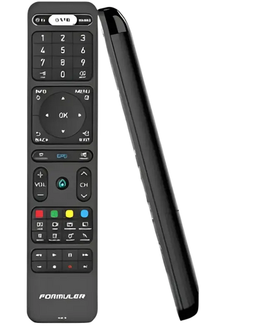 Formuler remote control replacement for smart TV boxes with user-friendly layout and backlit buttons