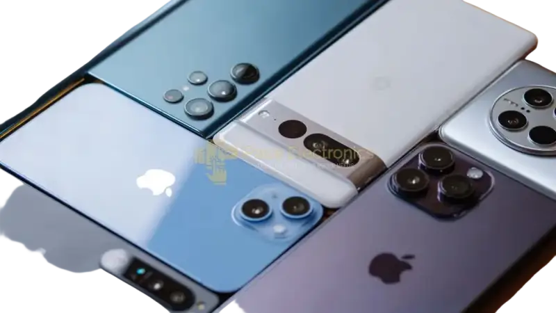 Assorted smartphones including Google Pixel with focus on Google Pixel LCD repair service