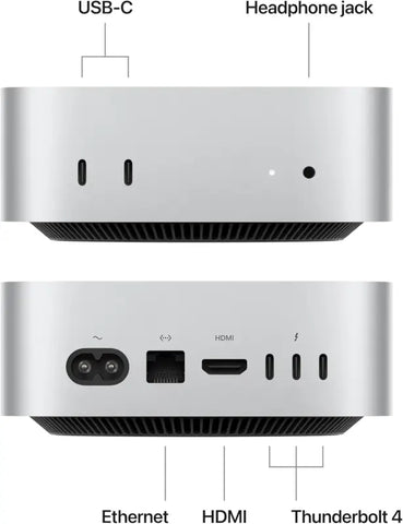 Open BOX - Apple 2024 Mac Mini (Apple M4 chip with 10-core CPU and 10-core GPU 16GB Unified Memory 256GB) - Silver