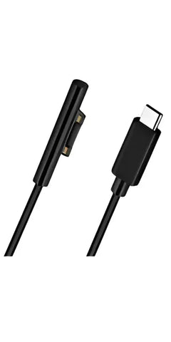 Surface Pro Charger Cable 15V Surface Connect to USB C Cable Compatible with Surface Pro 3/4 / 5/6, Surface Laptop/Laptop 2, Surface Book 1/2, Surface 3/ Go/Studio - 1.8 Meters, Black
