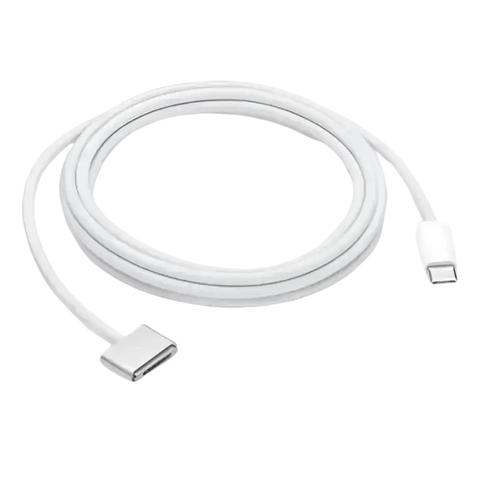 140W USB-C to MagSafe 3 charging cable in gray with sleek connectors for fast charging