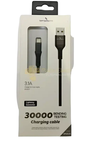 iPace Electronics 3.1A lightning charging cable with a durable design for fast charging.