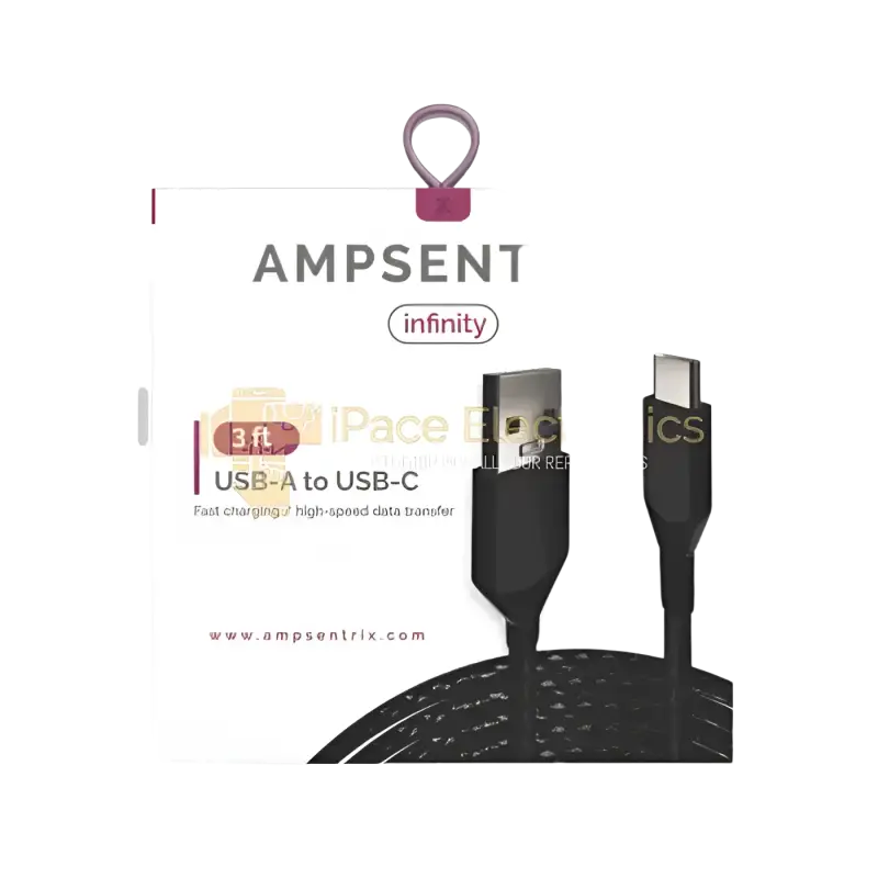 3 ft USB C to USB A cable by IPace Electronics for fast charging and high-speed data transfer
