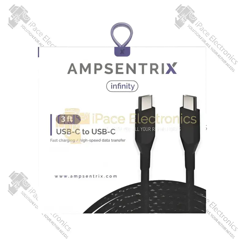 3 ft USB C to USB C cable by IPace Electronics for fast charging and data transfer