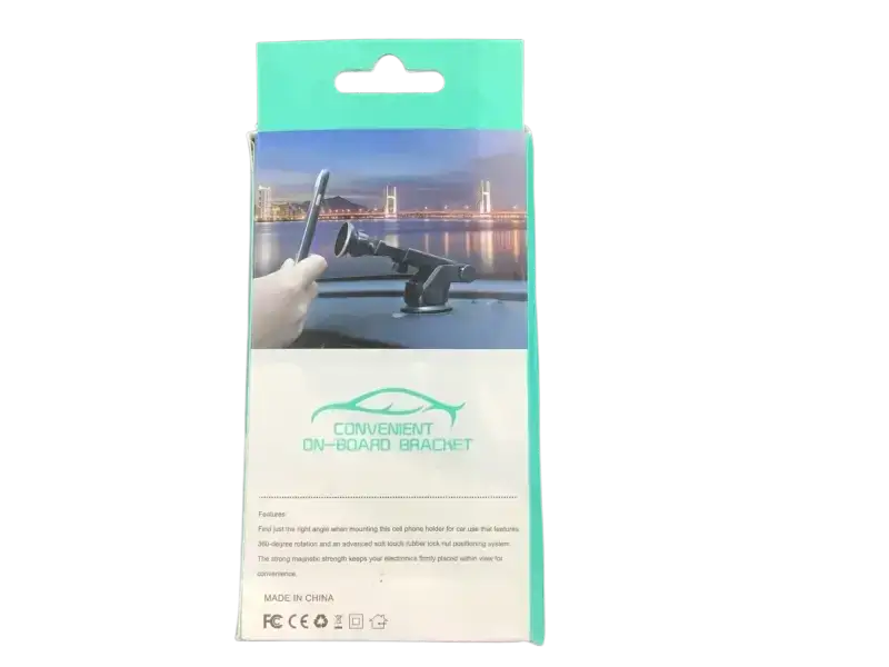 IPace Electronics 360 degree car phone holder packaging with clear instructions and design details