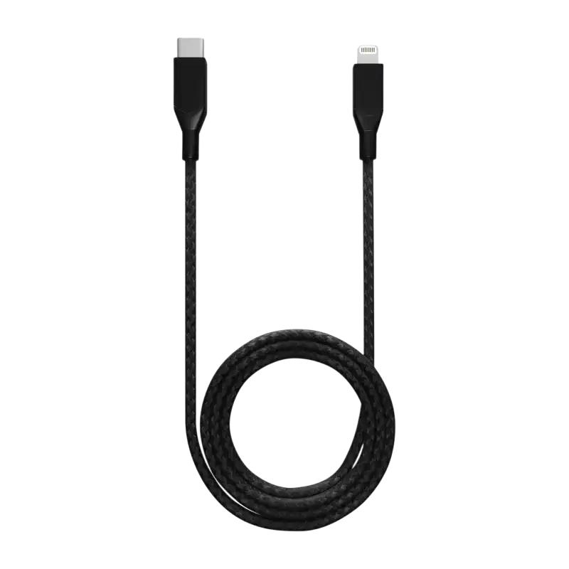 IPace Electronics 3ft USB-C to Lightning cable replacement in black, durable and tangle-free design