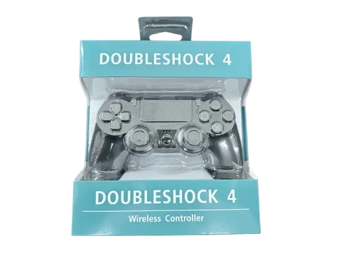Back of DualShock 4 wireless controller for PlayStation 4 packaging highlighting features and specifications