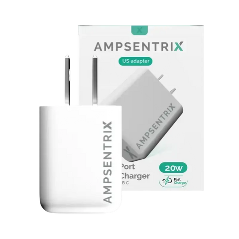 IPace Electronics 20W USB Type C and Type A wall charger in white with quick charge capabilities