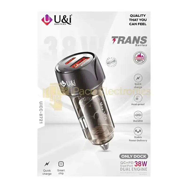 IPace Electronics 38W dual port car charger with quick charge and durable design for efficient power delivery
