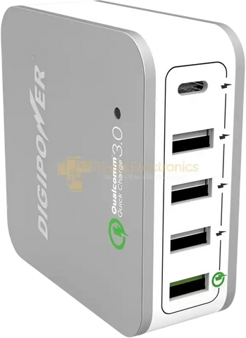 IPace Electronics 5 port USB home charger with Qualcomm Quick Charge 3.0 technology for fast device charging
