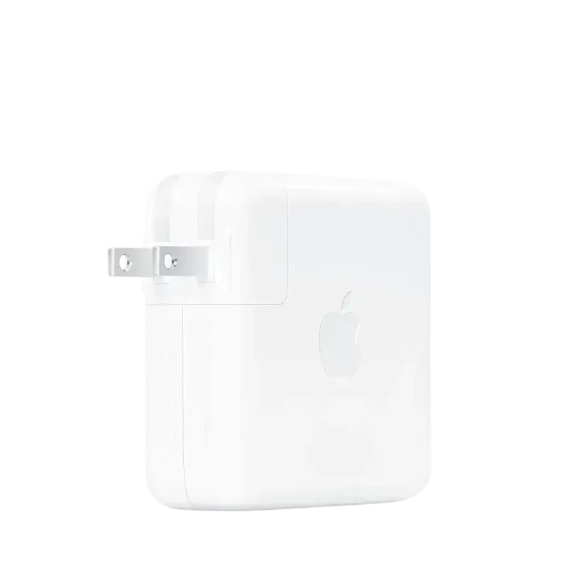 Apple 67W USB-C power adapter with compact design for fast charging of devices