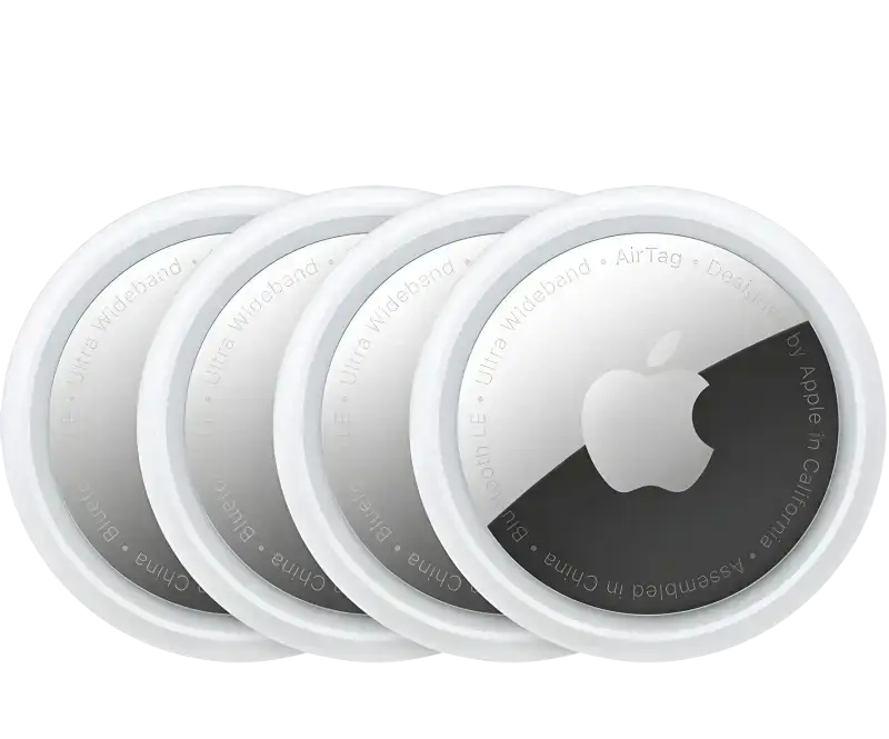 Apple AirTag 4 pack featuring sleek design for tracking belongings easily