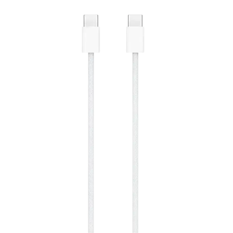 Apple USB-C charge cable in white designed for fast charging and data transfer