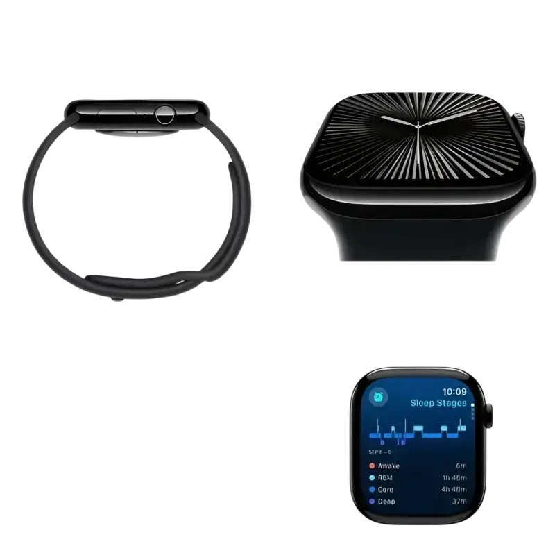 Apple Watch Series 10 Open Box with sleek design, showcasing side and display features