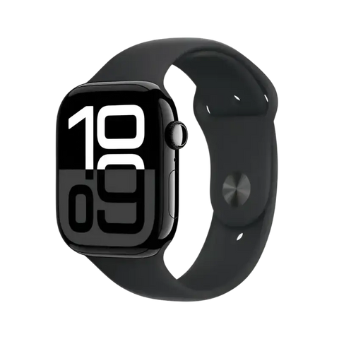 Apple Watch Series 10 Open Box with sleek black design and customizable digital display