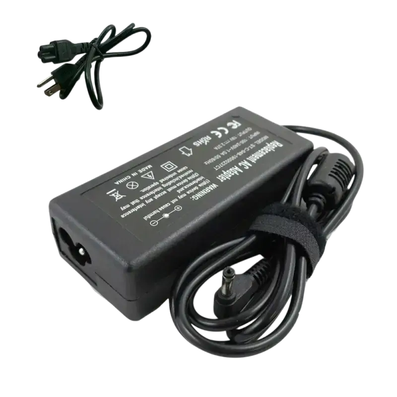 Asus VivoBook charger replacement with power cord, compact design for efficient charging