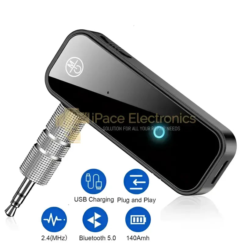 IPace Electronics Bluetooth 5.0 audio receiver with USB charging and plug and play functionality