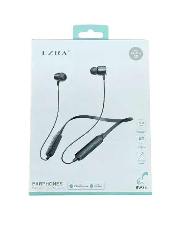 IPace Electronics BW35 wireless earphones packaging with detailed specifications and design
