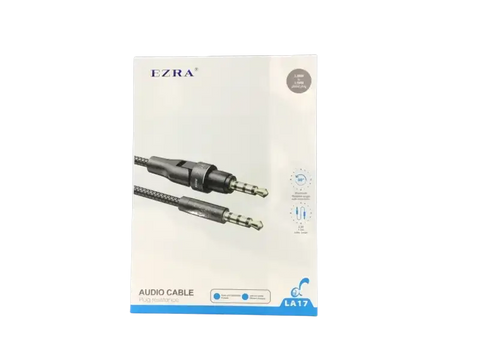 Ezra audio cable plug featuring durable connectors and tangle-free design for high-quality sound