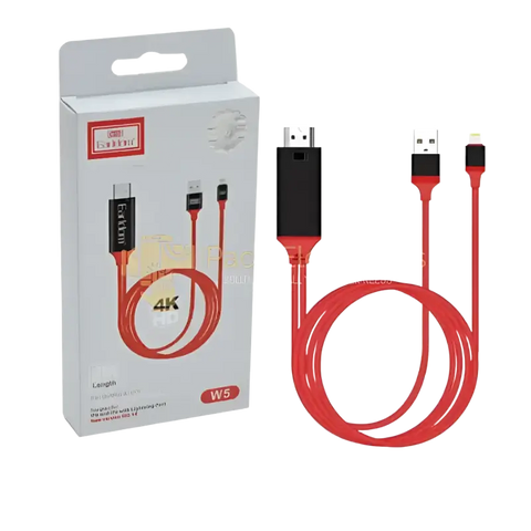 IPace Electronics HDMI to Lightning cable 2M in red for high-quality video and audio streaming